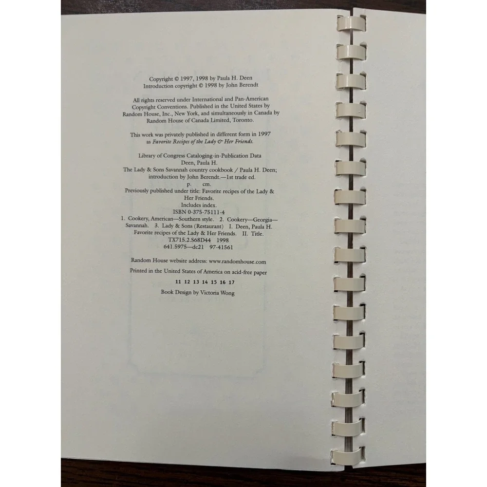 The Lady and Sons Savannah Country Cookbook by Paula Deen Recipes Book